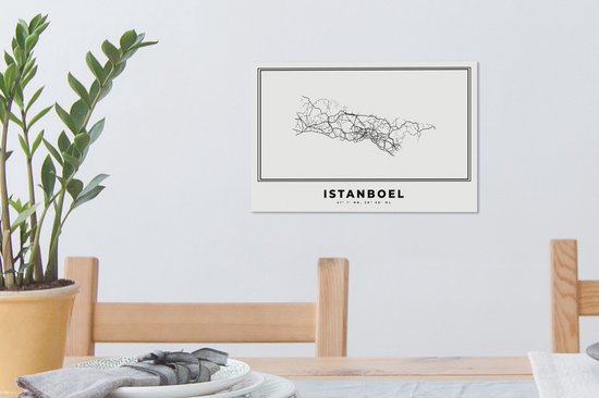 Canvas Schilderij Istanbul - Turkije - Plattegrond - 30x20 cm - Wanddecoratie
