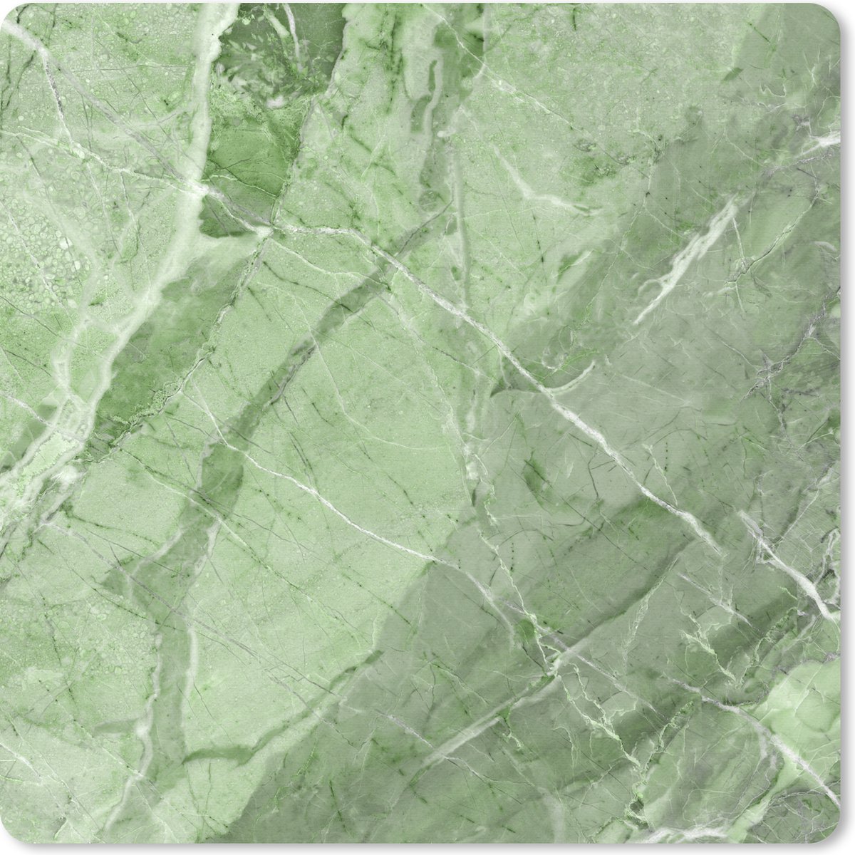 Muismat 30x30 cm - Mousepad Graniet - Keien - Wit - Groen - Muismatten