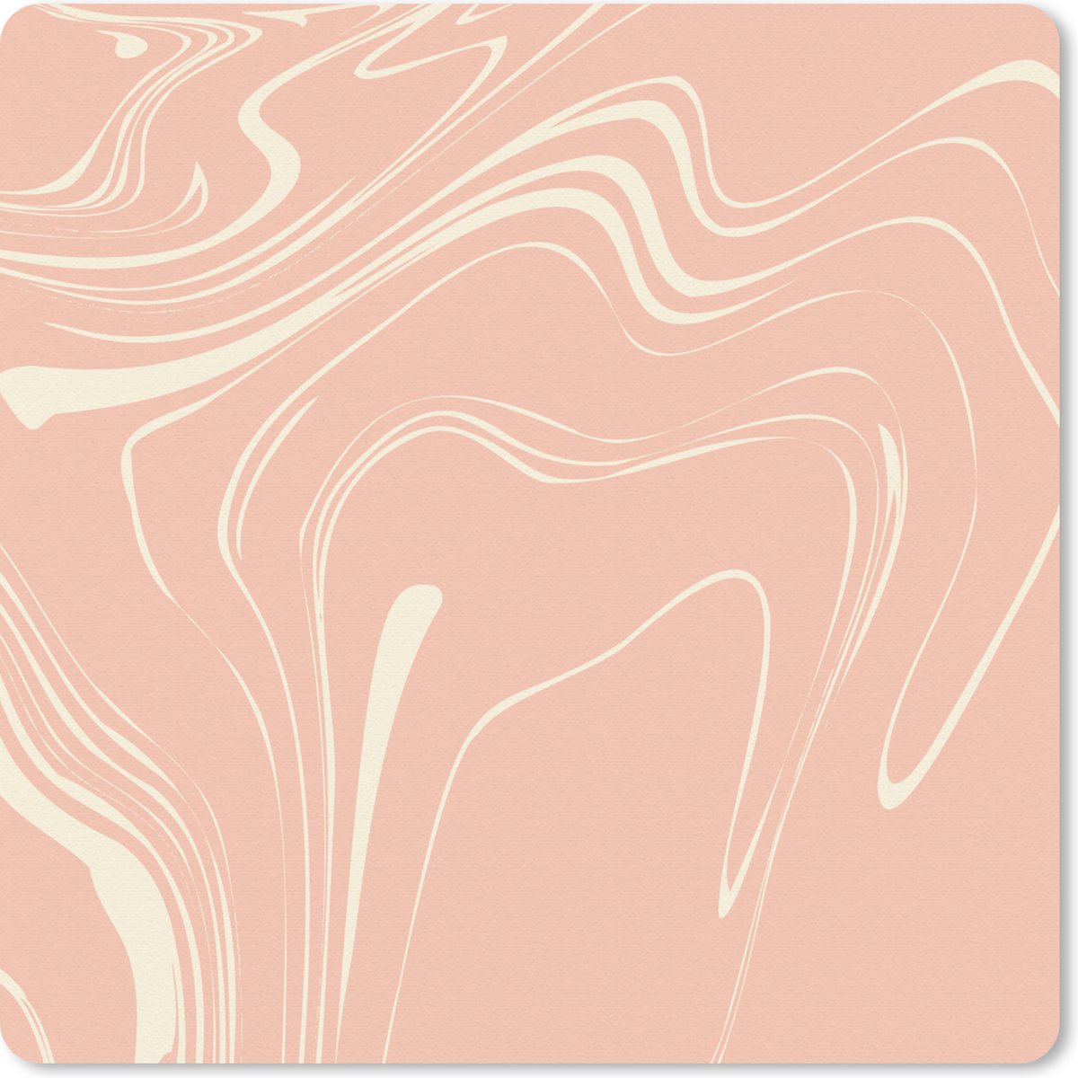 Muismat 30x30 cm - Mousepad Marmer - Zalm - Patronen - Muismatten