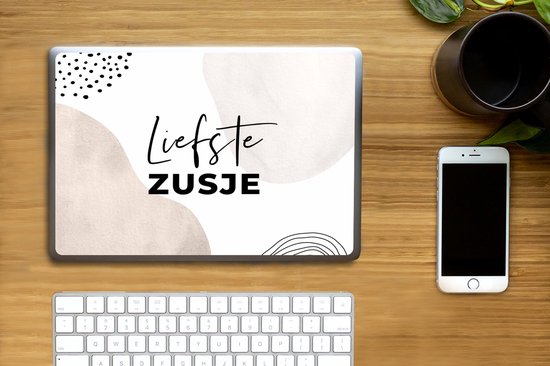 Laptop sticker - 10.1 inch - 'Liefste zusje' - Familie - Spreuken - Quotes - 25x18cm - Laptopstickers - Laptop skin - Cover