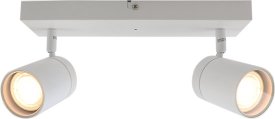 Olucia Ciara - Moderne Plafondspot - 2L - Aluminium/Glas - Wit - Rechthoek
