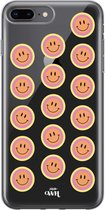 iPhone 7/8 Plus Case - Smiley Double Orange - xoxo Wildhearts Transparant Case