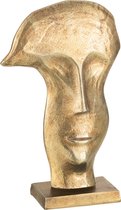 J-Line decoratie Masker Gezicht Op Voet - metaal - goud - large