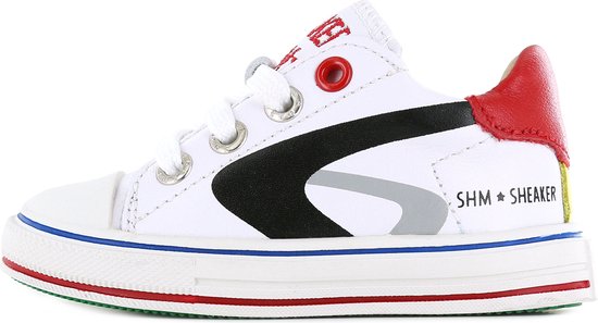 Sneakers | Jongens | white red | Leer | Shoesme | Maat 23