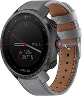 Leer Smartwatch bandje - Geschikt voor  Polar Grit X Pro bandje leer - grijs - Strap-it Horlogeband / Polsband / Armband