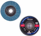 Hofftech Lamellen schuurschijf - K40 - 125 mm - voor metaal - asgat 22 mm - max. 13.300 o/min