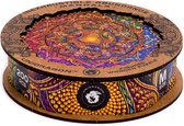 UNIDRAGON Houten Puzzel Mandala - Onuitputtelijke Overvloed - 200 stukjes - Medium 25x25 cm