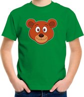 T-shirt ours dessin animé vert pour garçons et filles - Vêtements enfants / t-shirts animaux enfants 122/128