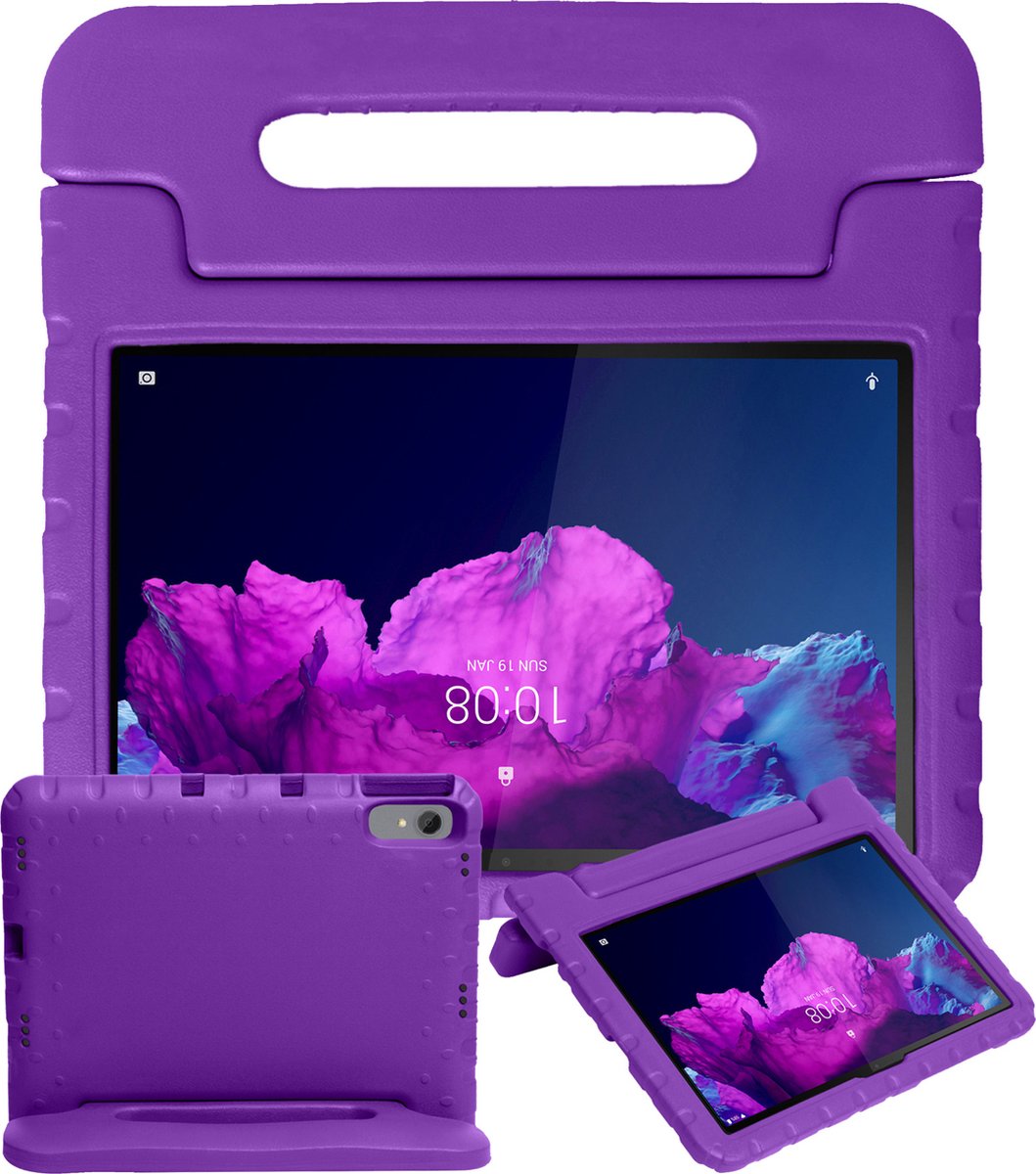 Hoesje - Geschikt voor Lenovo Tab P11 - Kinderhoes Shockproof Bumper - Kidsproof Case - Tablethoes - Kinder Hoes Cover - Paars