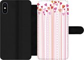 Bookcase Geschikt voor iPhone XS Max telefoonhoesje - Een illustratie van groeiende hartjes - Met vakjes - Wallet case met magneetsluiting