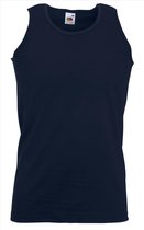 Set 2 stuks Donker Blauwe Tanktop / sportshirt Fruit of the Loom maat M