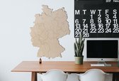 DÉCORATION MURALE EN BOIS - DÉCORATION MURALE - CARTE DE L'ALLEMAGNE - 45 x 60 cm - BOIS CLAIR - BOIS NATUREL - FIGURINE MURALE ALLEMAGNE - BOIS VRAI
