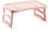 Ontbijt op bed tafeltje/dienblad oud roze - 51 x 33 cm - Bedtafel/serveerblad voor laptop, tablet, boek of ontbijt - Schoottafeltjes