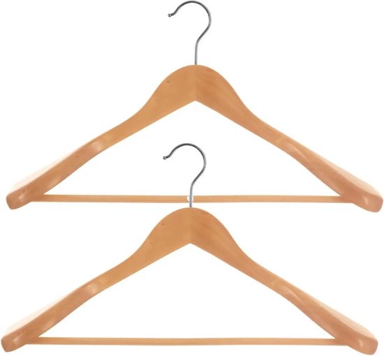 Set van 4x stuks houten kledinghangers breed 45 x 24 cm - Kledingkast... |  bol.com