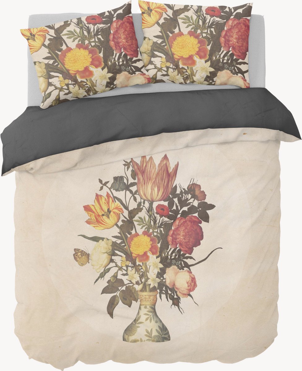 Y-NOT - Stilleven Ambrosius - Dekbedovertrek - Katoensatijn - Tweepersoons - 200x200/220 cm - Multi