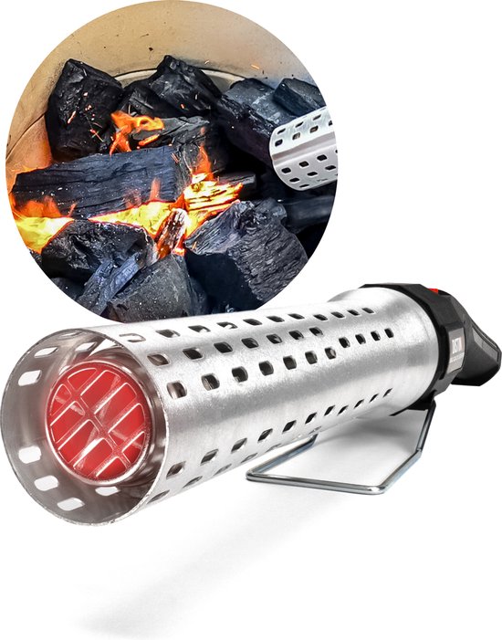 2. DistinQ BBQ Lighter Aansteker - Elektrische Barbecue looftlighter Houtskool Starter voor Barbecue, Grill en Open haard