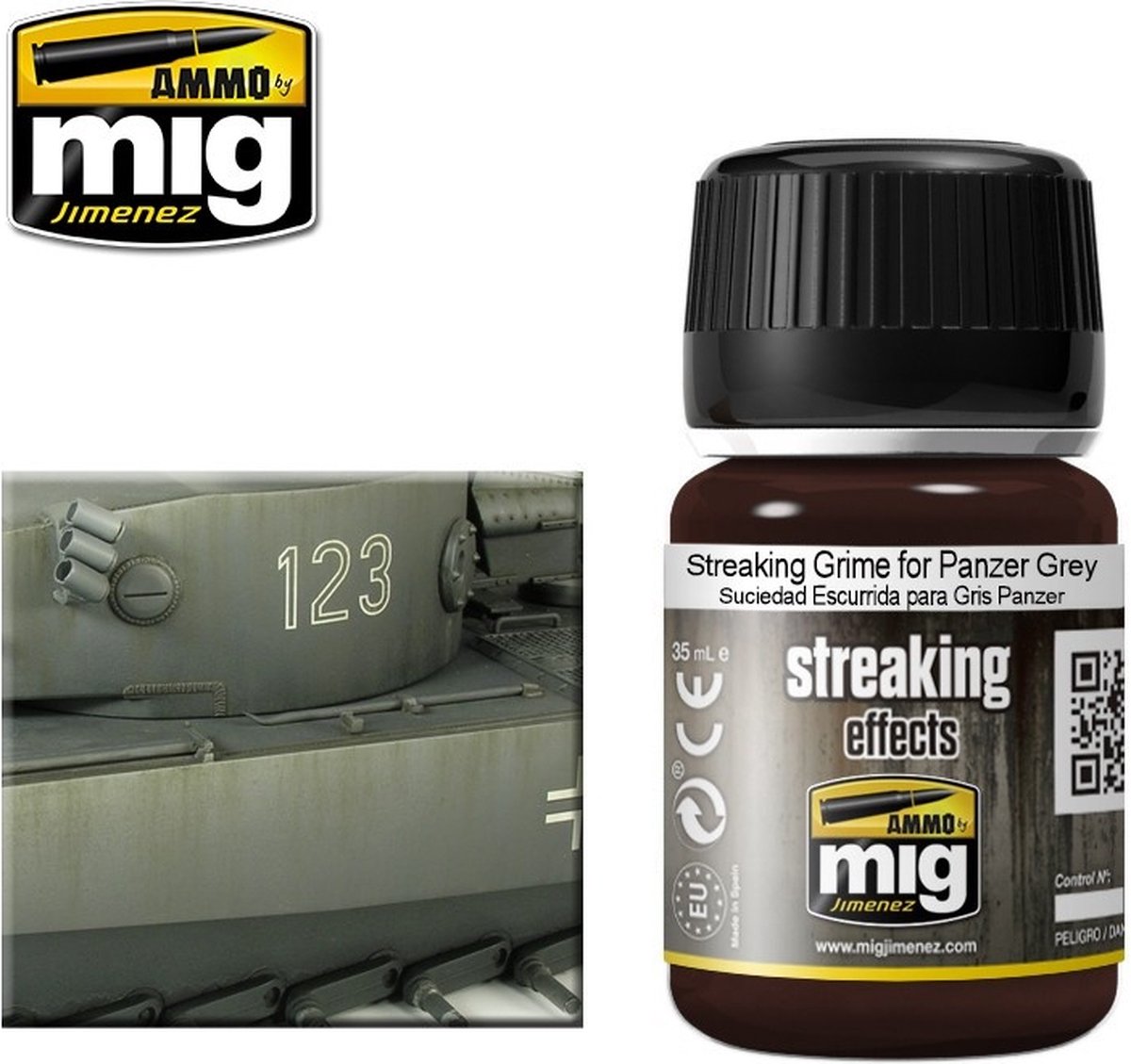 AMMO by Mig Jimenez Modelbouwdecoratie - MIG 1202 Streaking Grim For Panzer Grey Effecten potje