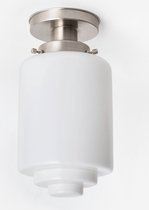 Art Deco Trade - Plafonnière Getrapte Cilinder Medium 20's Matnikkel