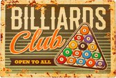 Spreukbord - Billiards - Snooker - Hout - Vintage - Retro - Bord - Tekstbord - Wandbord - Wanddecoratie - Muurdecoratie - Cafe - Bar - Man - Cave