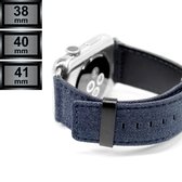 Geschikt voor Apple Watch Bandje - Denim - Apple iWatch Series 1/2/3/4/5/6/SE/7 - 38/40/41mm - Blauw Jeans