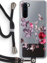 Case Company® - OnePlus Nord hoesje met Koord - Mooie bloemen - Telefoonhoesje met Zwart Koord - Bescherming aan alle Kanten en Over de Schermrand