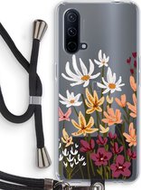 Case Company® - OnePlus Nord CE 5G hoesje met Koord - Painted wildflowers - Telefoonhoesje met Zwart Koord - Bescherming aan alle Kanten en Over de Schermrand