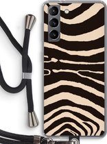 Case Company® - Samsung Galaxy S21 hoesje met Koord - Arizona Zebra - Telefoonhoesje met Zwart Koord - Bescherming aan alle Kanten en Over de Schermrand