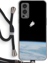 Case Company® - OnePlus Nord 2 5G hoesje met Koord - Alone in Space - Telefoonhoesje met Zwart Koord - Bescherming aan alle Kanten en Over de Schermrand