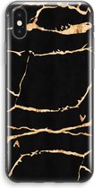 Case Company® - iPhone XS Max hoesje - Gouden marmer - Soft Cover Telefoonhoesje - Bescherming aan alle Kanten en Schermrand