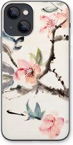 Case Company® - iPhone 13 hoesje - Japanse bloemen - Soft Cover Telefoonhoesje - Bescherming aan alle Kanten en Schermrand