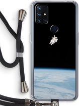 Case Company® - OnePlus Nord N10 5G hoesje met Koord - Alone in Space - Telefoonhoesje met Zwart Koord - Bescherming aan alle Kanten en Over de Schermrand