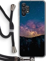 Case Company® - Samsung Galaxy A32 5G hoesje met Koord - Travel to space - Telefoonhoesje met Zwart Koord - Bescherming aan alle Kanten en Over de Schermrand