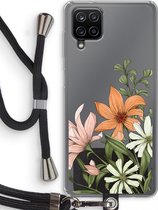 Case Company® - Samsung Galaxy A12 hoesje met Koord - Floral bouquet - Telefoonhoesje met Zwart Koord - Bescherming aan alle Kanten en Over de Schermrand