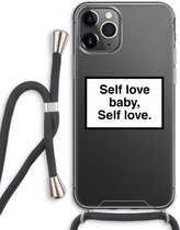 Case Company® - iPhone 11 Pro Max hoesje met Koord - Self love - Telefoonhoesje met Zwart Koord - Extra Bescherming aan alle Kanten en Over de Schermrand