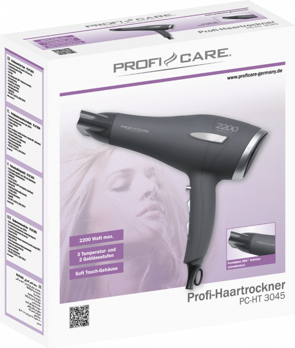 ProfiCare PC-HT3045 Föhn 2200W Antraciet - afbeelding 3