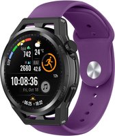 Siliconen Smartwatch bandje - Geschikt voor Strap-it Huawei Watch GT Runner sport band - paars - GT Runner - 22mm - Strap-it Horlogeband / Polsband / Armband