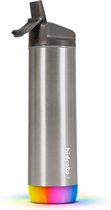 Hidrate Spark Straw slimme waterfles - Roestvrij staal - 620ml - LED verlichting - Zilverkleurig