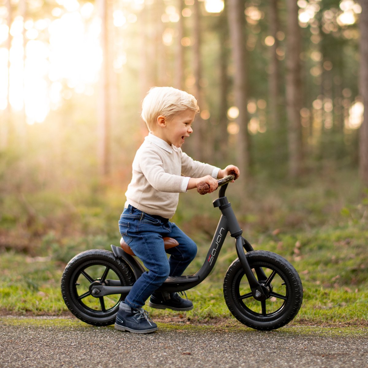 Sajan Loopfiets - Balance Bike - Jongens en Meisjes - Loopfiets 2 Jaar - Buitenspeelgoed - Mat-Oker — afbeelding 3