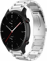 Stalen Smartwatch bandje - Geschikt voor Strap-it Amazfit GTR 2 stalen band - zilver - GTR 2 - 22mm - Strap-it Horlogeband / Polsband / Armband