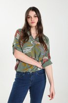 Cassis Dames Hemd met opbollende boord en bloemenmotief - Tuniek - Maat 38