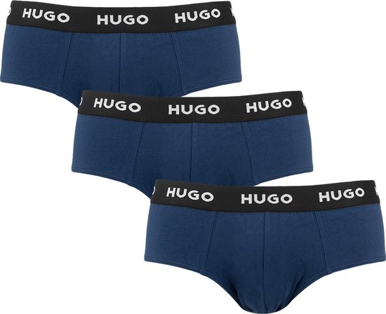 Hugo Boss 3P slip basique logo bleu - L