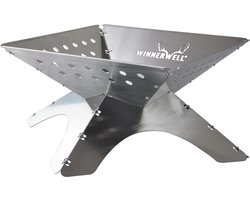Winnerwell Flat Firepit - Inklapbare Vuurkorf - Maat L - RVS - Opvouwbaar