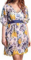 strandjurk Ragusa dames katoen geel/blauw one-size