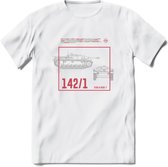 Stug 3 Tank Destroyer leger T-Shirt | Unisex Army Tank Kleding | Dames / Heren Tanks ww2 shirt | Blueprint | Grappig bouwpakket Cadeau - Wit - XL