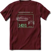 Stug 3 Tank Destroyer leger T-Shirt | Unisex Army Tank Kleding | Dames / Heren Tanks ww2 shirt | Blueprint | Grappig bouwpakket Cadeau - Burgundy - S