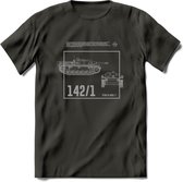 Stug 3 Tank Destroyer leger T-Shirt | Unisex Army Tank Kleding | Dames / Heren Tanks ww2 shirt | Blueprint | Grappig bouwpakket Cadeau - Donker Grijs - XXL