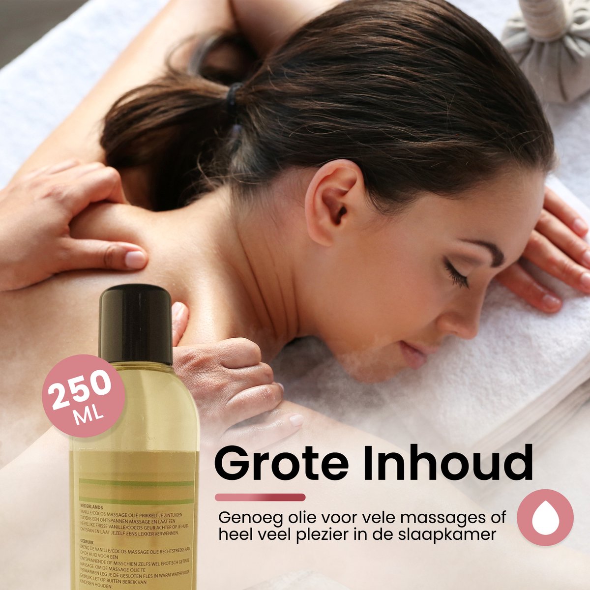 Sther Premium Massageolie - Vanille Cocos - 250ml - Natuurlijk Glijmiddel op Oliebasis - Met Avocado-olie - Langdurig Glijvermogen thumbnail 2