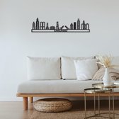 Skyline Chicago Zwart Mdf 90 Cm Wanddecoratie Voor Aan De Muur Met Tekst City Shapes