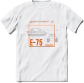 E75 leger T-Shirt | Unisex Army Tank Kleding | Dames / Heren Tanks ww2 shirt | Blueprint | Grappig bouwpakket Cadeau - Wit - L