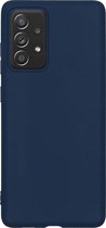 Samsung Galaxy A53 Hoesje Siliconen - Samsung Galaxy Galaxy A53 Hoesje Donker Blauw Case - Samsung Galaxy Galaxy A53 Cover Siliconen Back Cover -Donker Blauw